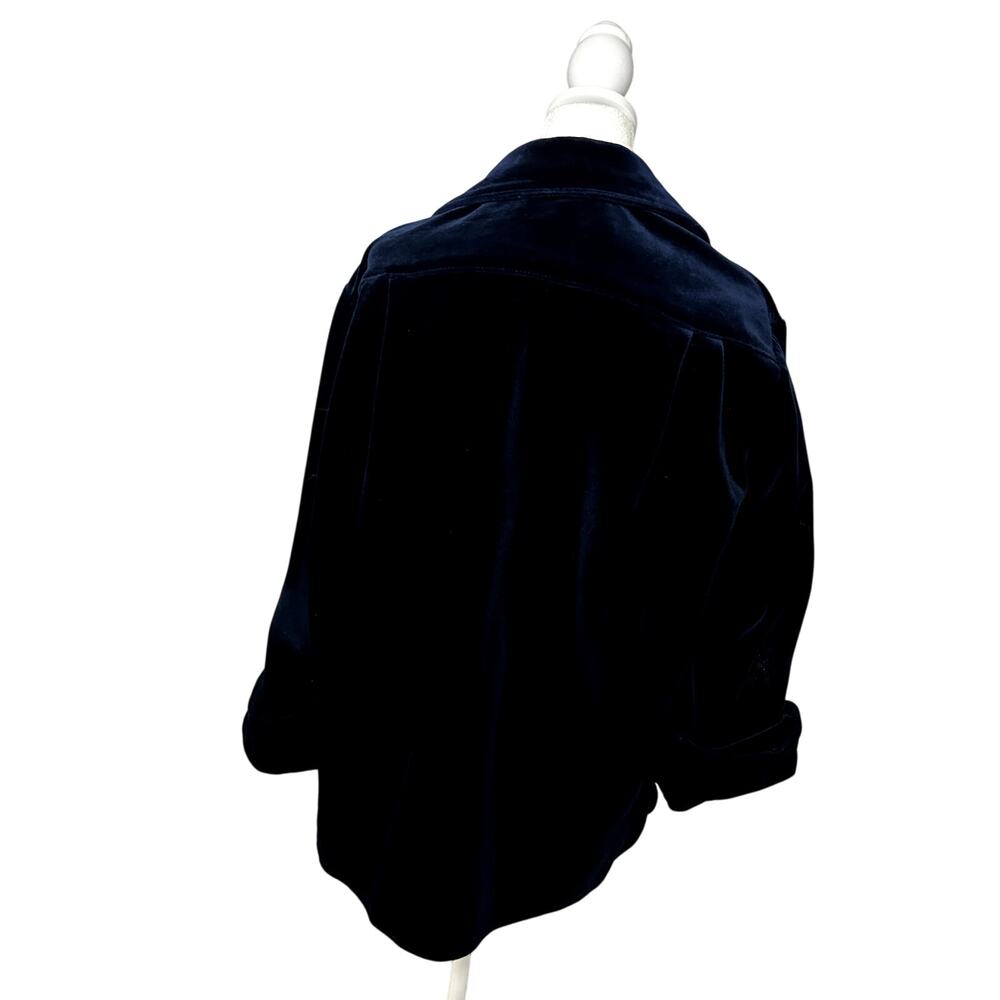 Act lll Vintage 70's Boho Navy Velvet top - Picture 2 of 5